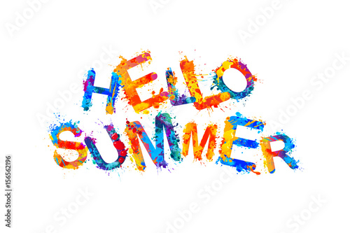 Hello summer. Splash paint vector