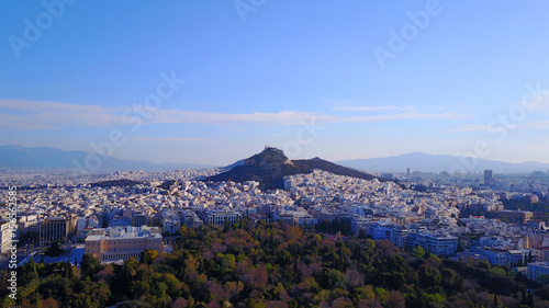 Aerial drone photo of Zapeion area near pillars of Olympian Zeus, Attica, Greece photo