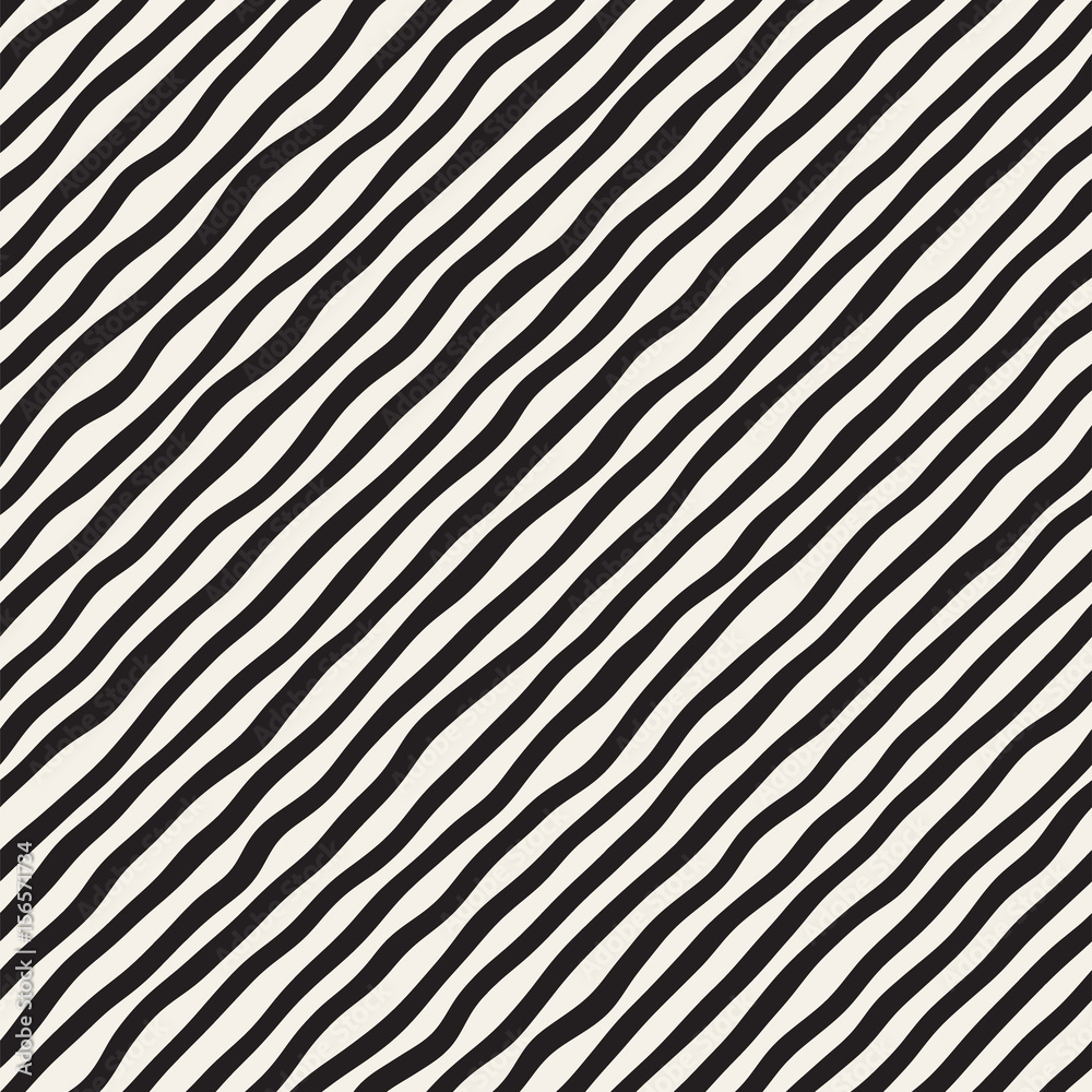 Seamless pattern with hand drawn waves. Abstract background with wavy brush strokes. Black and white freehand lines texture. Seamless pattern with hand drawn waves. Abstract background with wavy brush strokes. Black and white freehand lines texture.