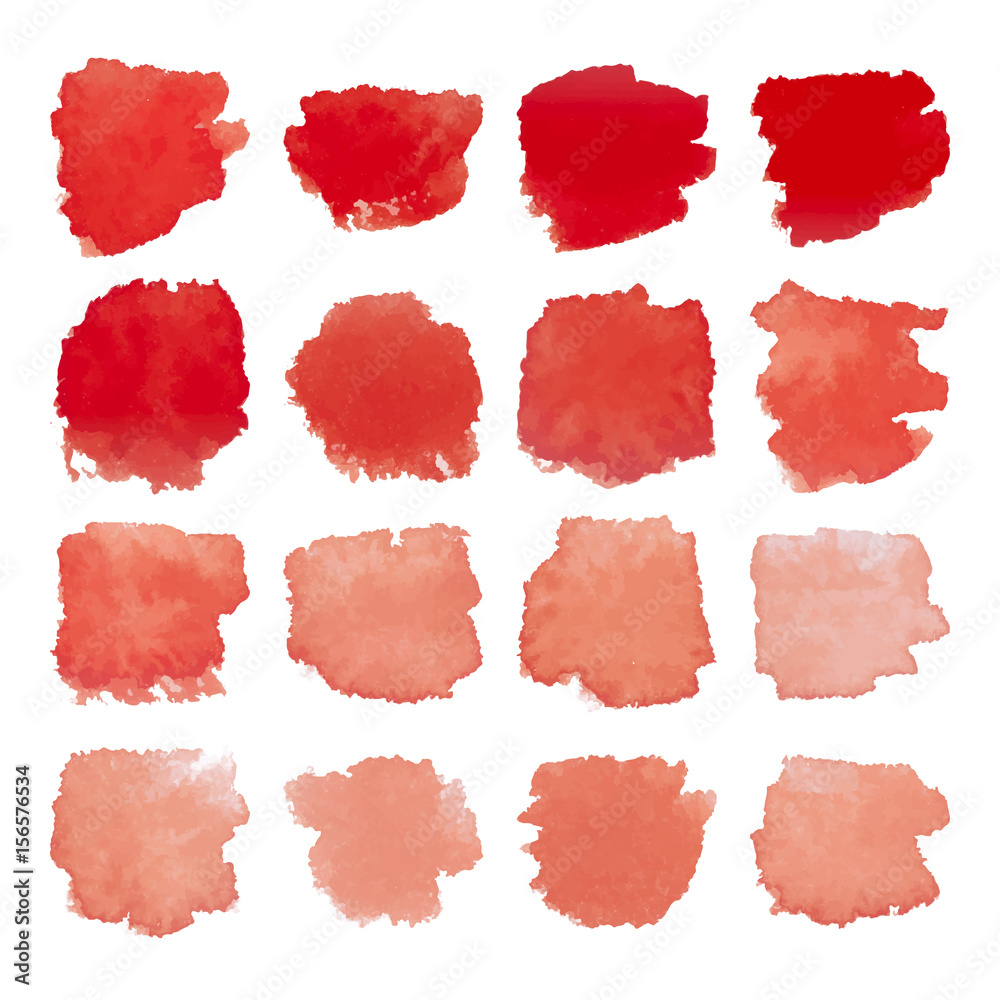 Red blots watercolor set