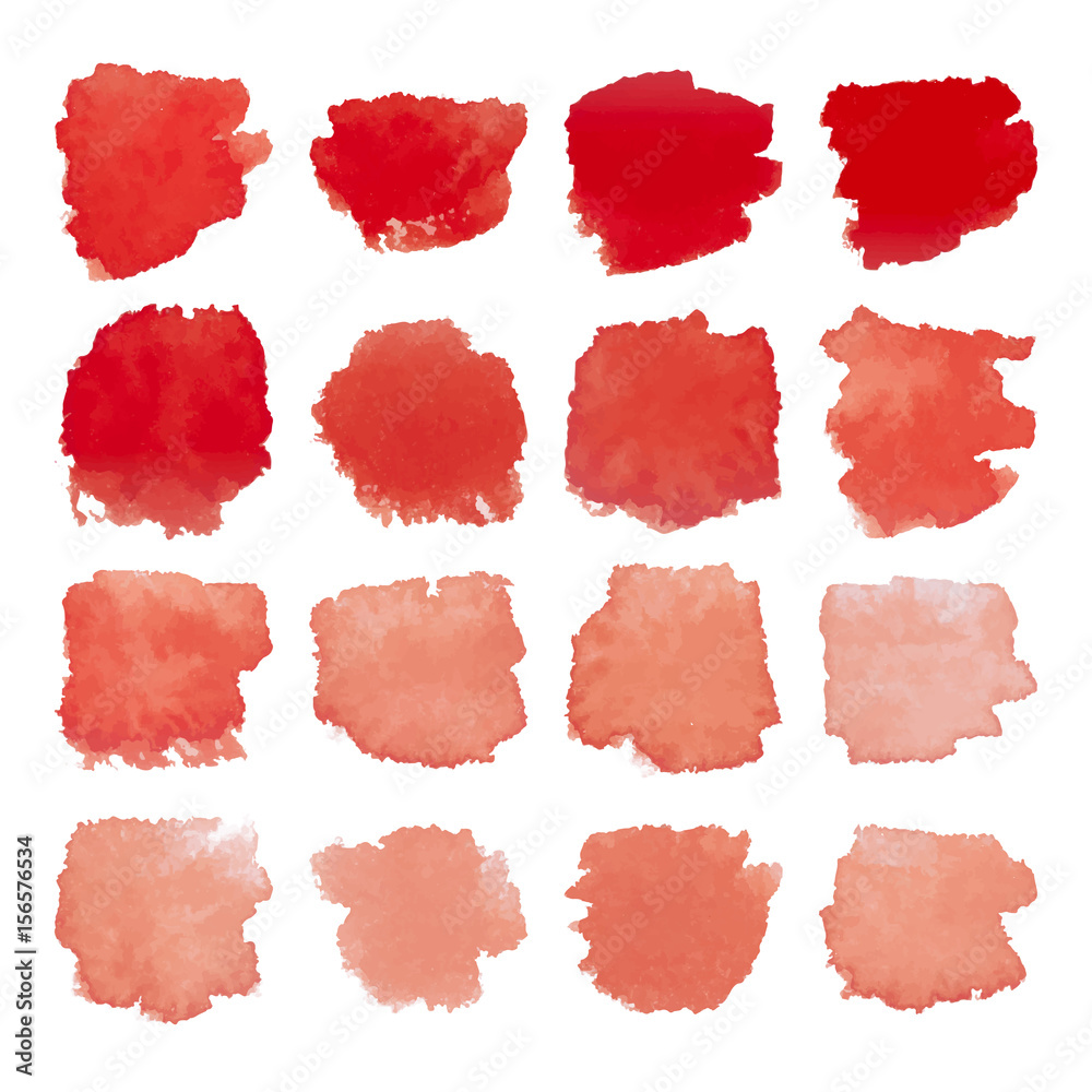 Red blots watercolor set Red blots watercolor set