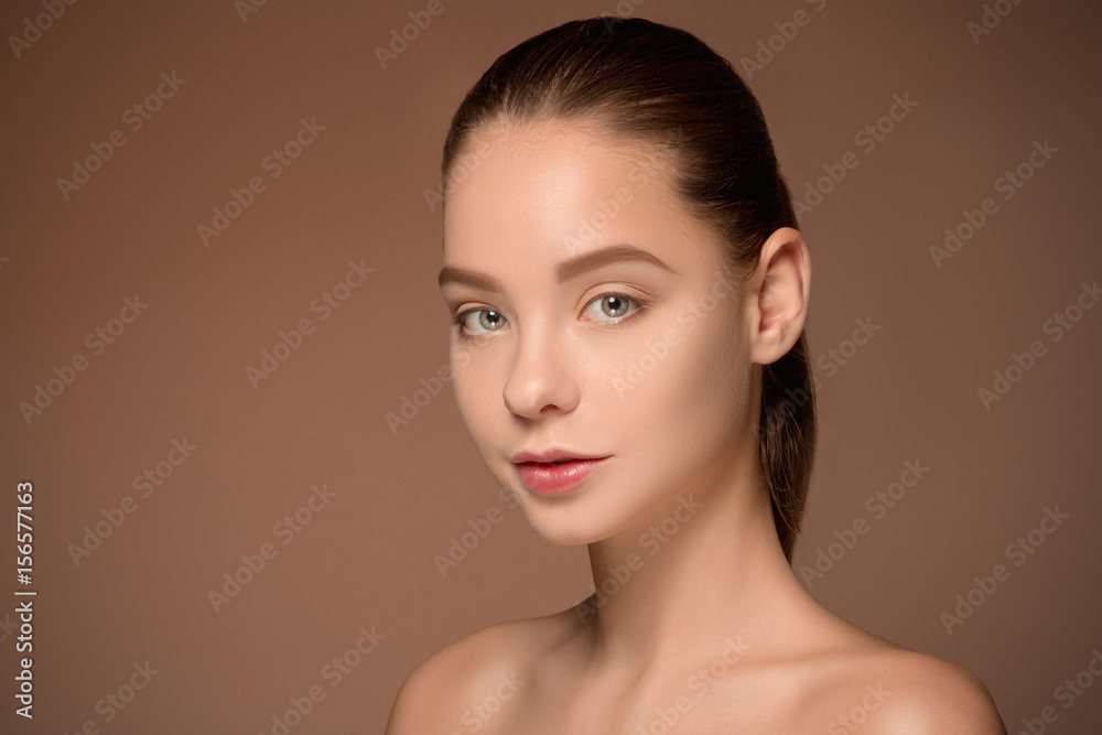 Beautiful woman face portrait close up Beautiful woman face portrait close up