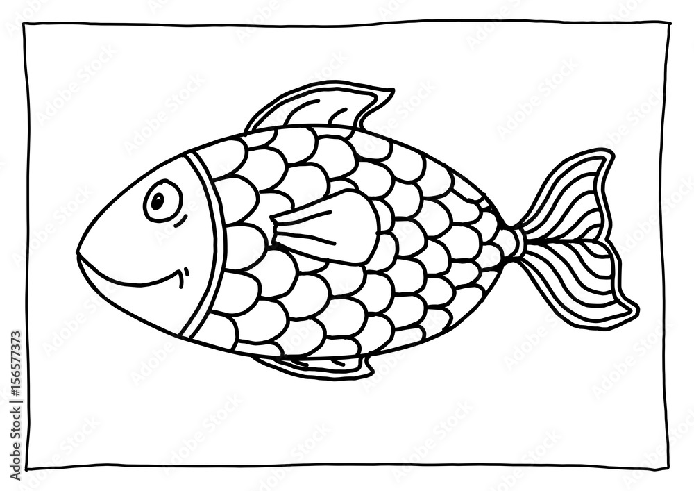  Ausmalbild Fisch Stock Illustration 