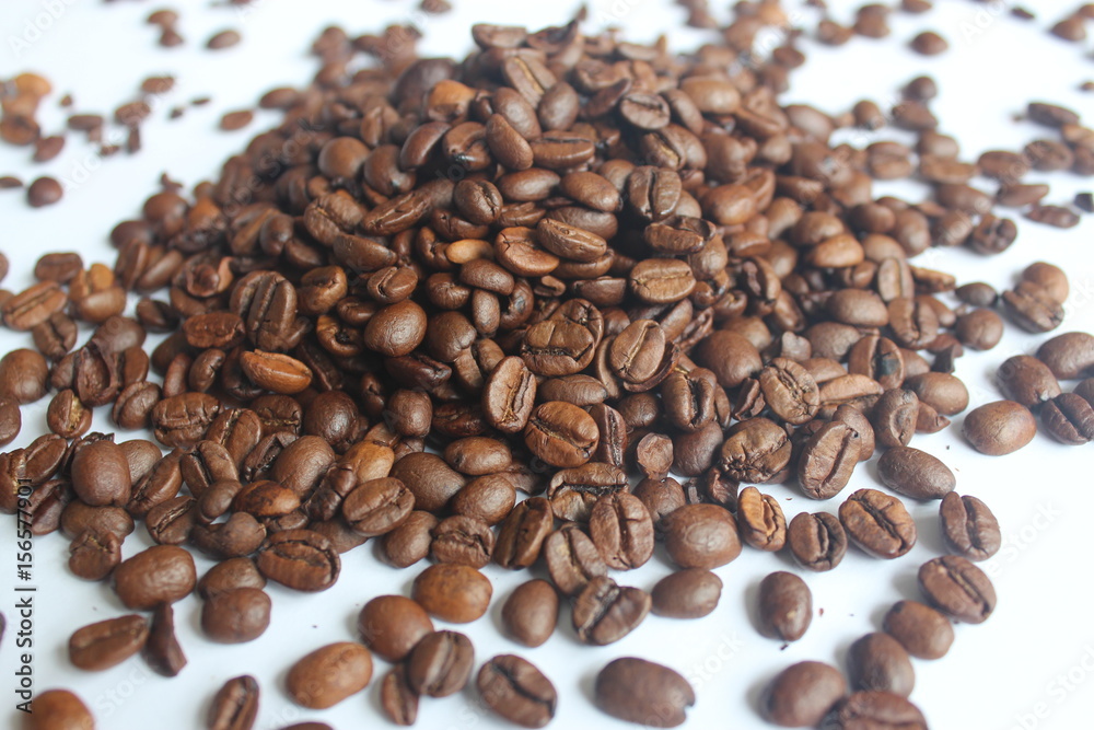 coffee beans on white background