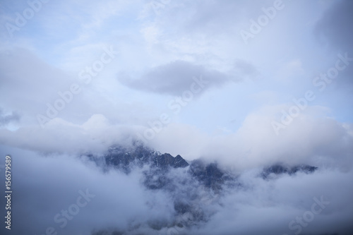 mount peak in a clouds