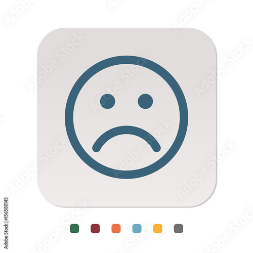 Papier Icon - Smiley traurig