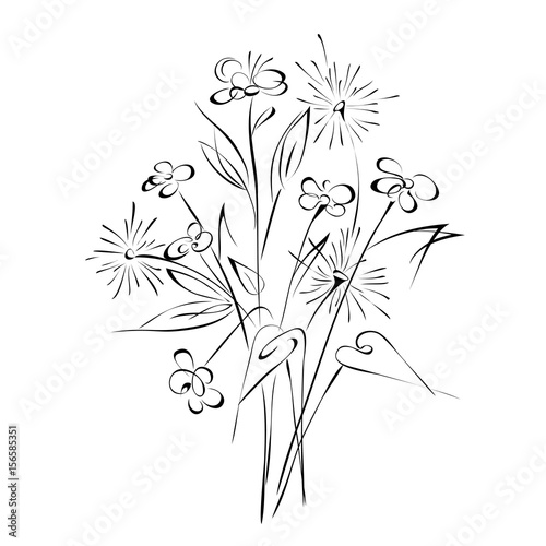 ornament 36.   ouquet of wildflowers on a white background