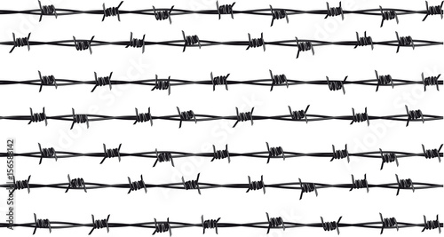 Rows of barbed wire
