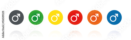 Männlich Symbol - Farbige Buttons