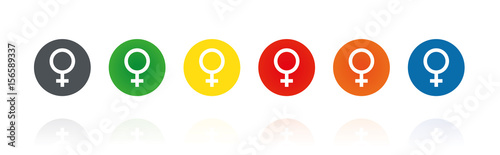 Weiblich Symbol - Farbige Buttons
