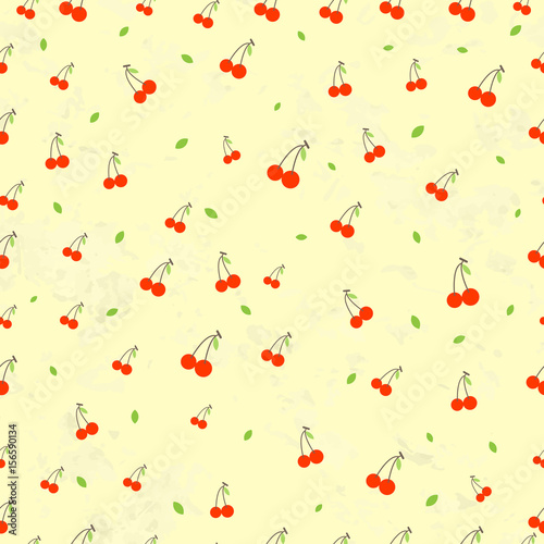 Cherry seamless pattern background,vector illustration.