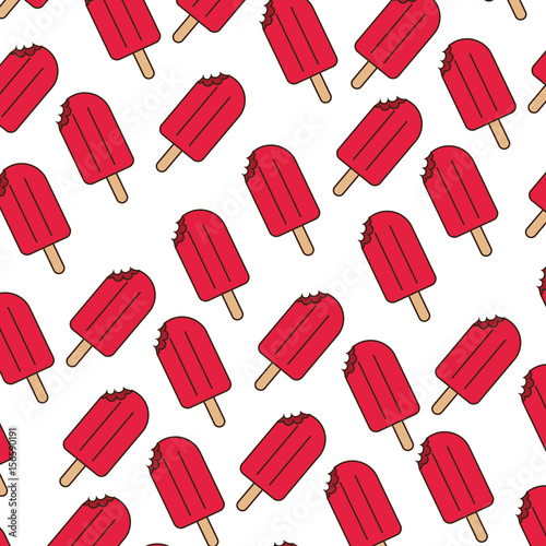 white background with pattern of popsicle vector illustration