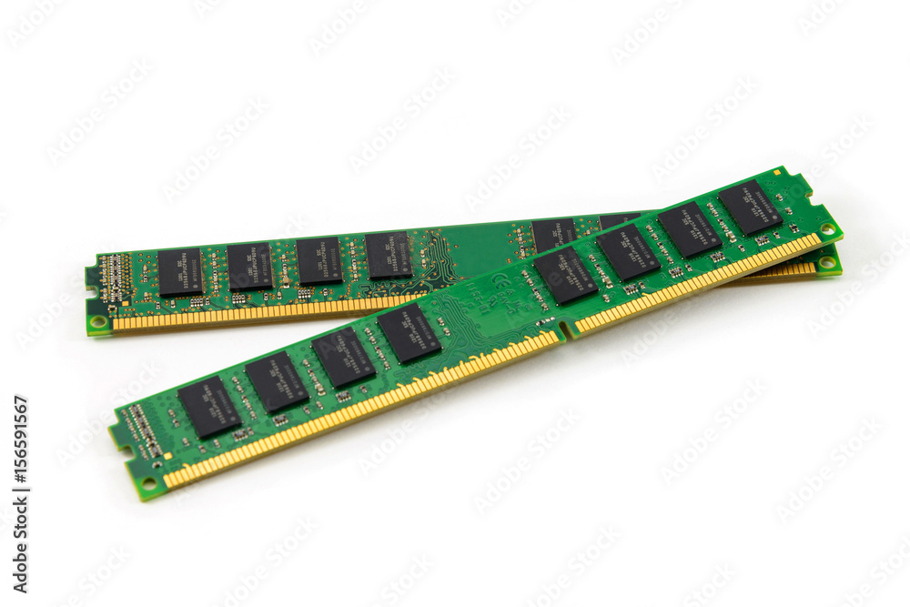 RAM(Random Access Memory) for servers on white background RAM(Random Access Memory) for servers on white background