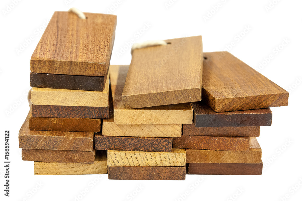 sample pieces various kind of wooden for decoration construction
