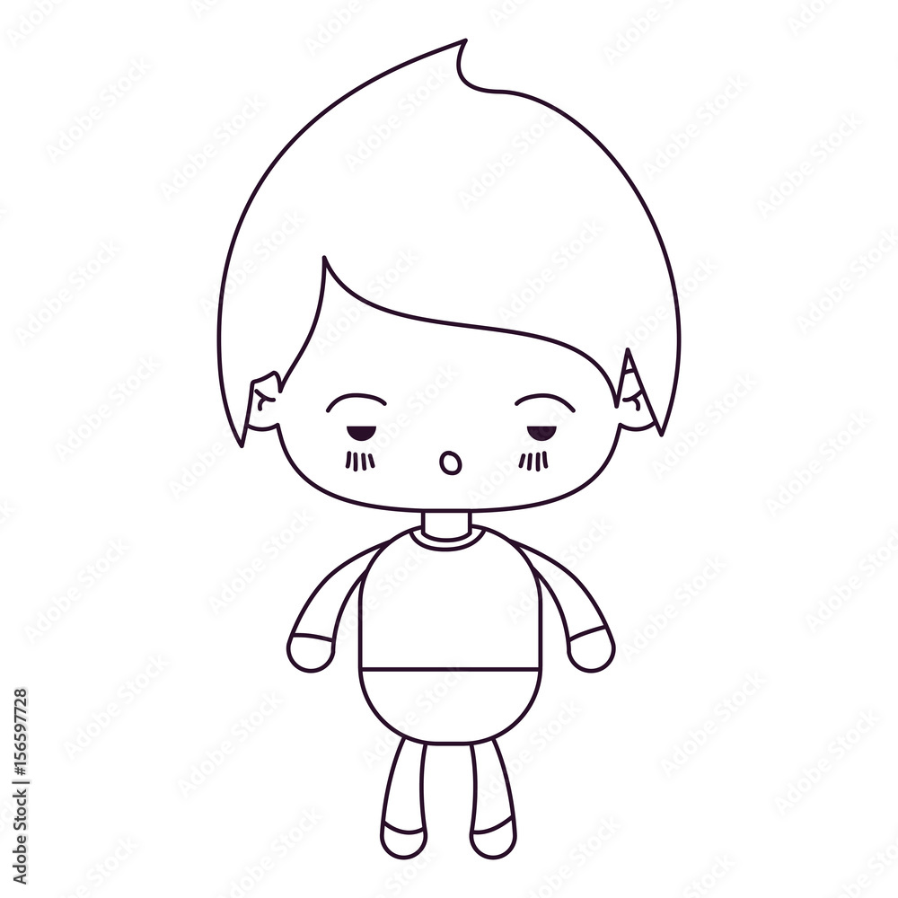 monochrome silhouette of kawaii little boy with facial expression sad vector illustration monochrome silhouette of kawaii little boy with facial expression sad vector illustration