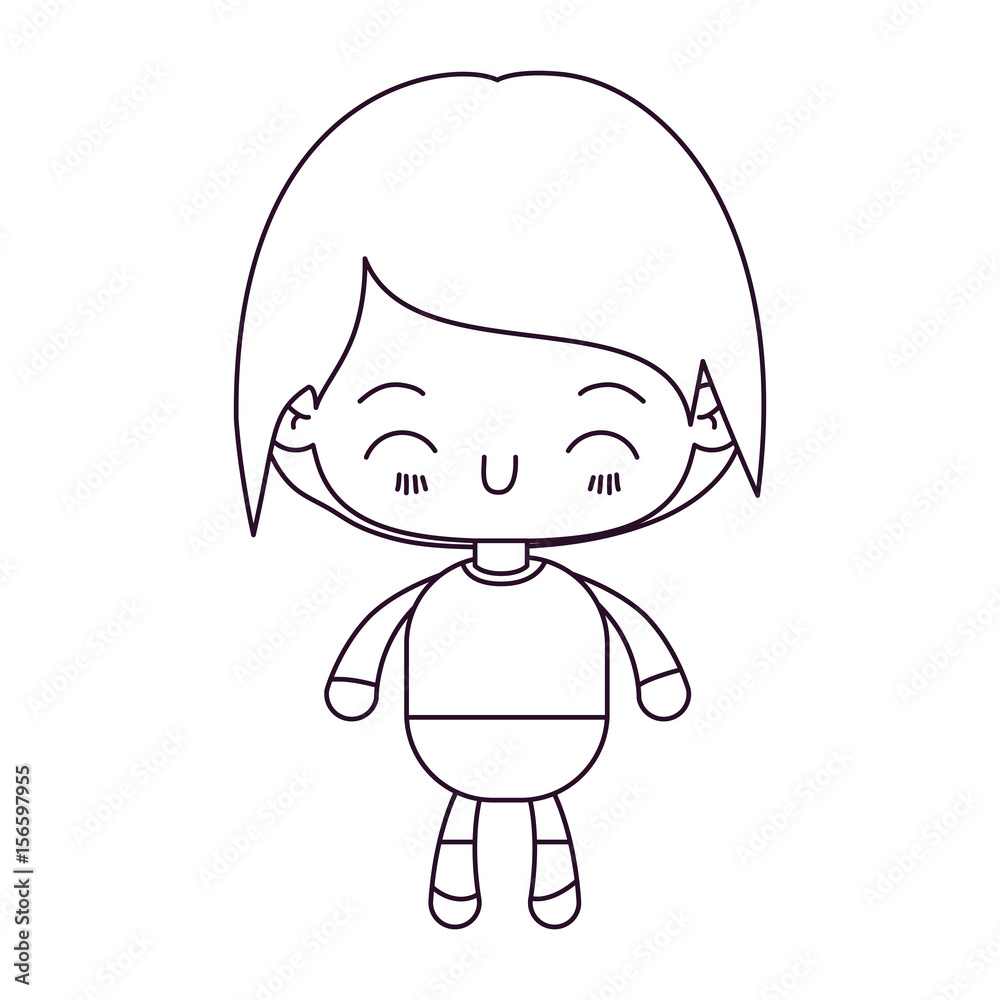 monochrome silhouette of kawaii little boy with happiness facial expression vector illustration monochrome silhouette of kawaii little boy with happiness facial expression vector illustration