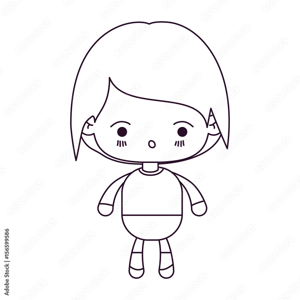 monochrome silhouette of kawaii little boy with facial expression of surprise vector illustration monochrome silhouette of kawaii little boy with facial expression of surprise vector illustration
