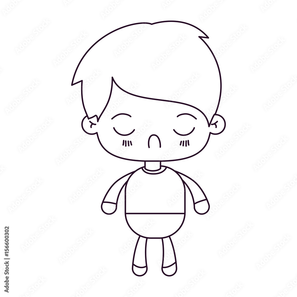 monochrome silhouette of kawaii little boy with facial expression disgust with closed eyes vector illustration monochrome silhouette of kawaii little boy with facial expression disgust with closed eyes vector illustration