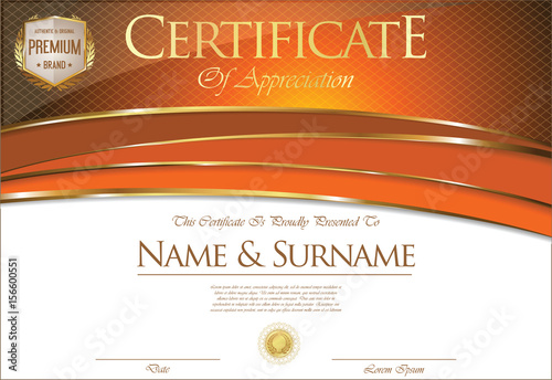 Certificate or diploma retro template