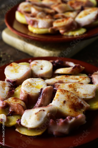 pulpo a la gallega, a spanish recipe of octopus