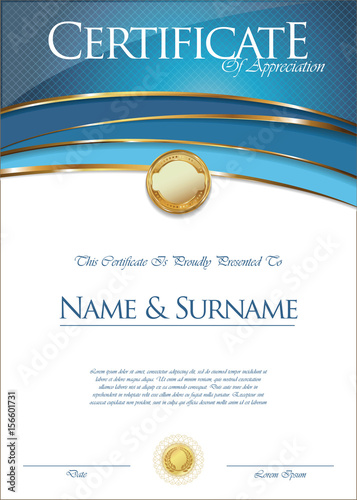 Certificate or diploma retro template