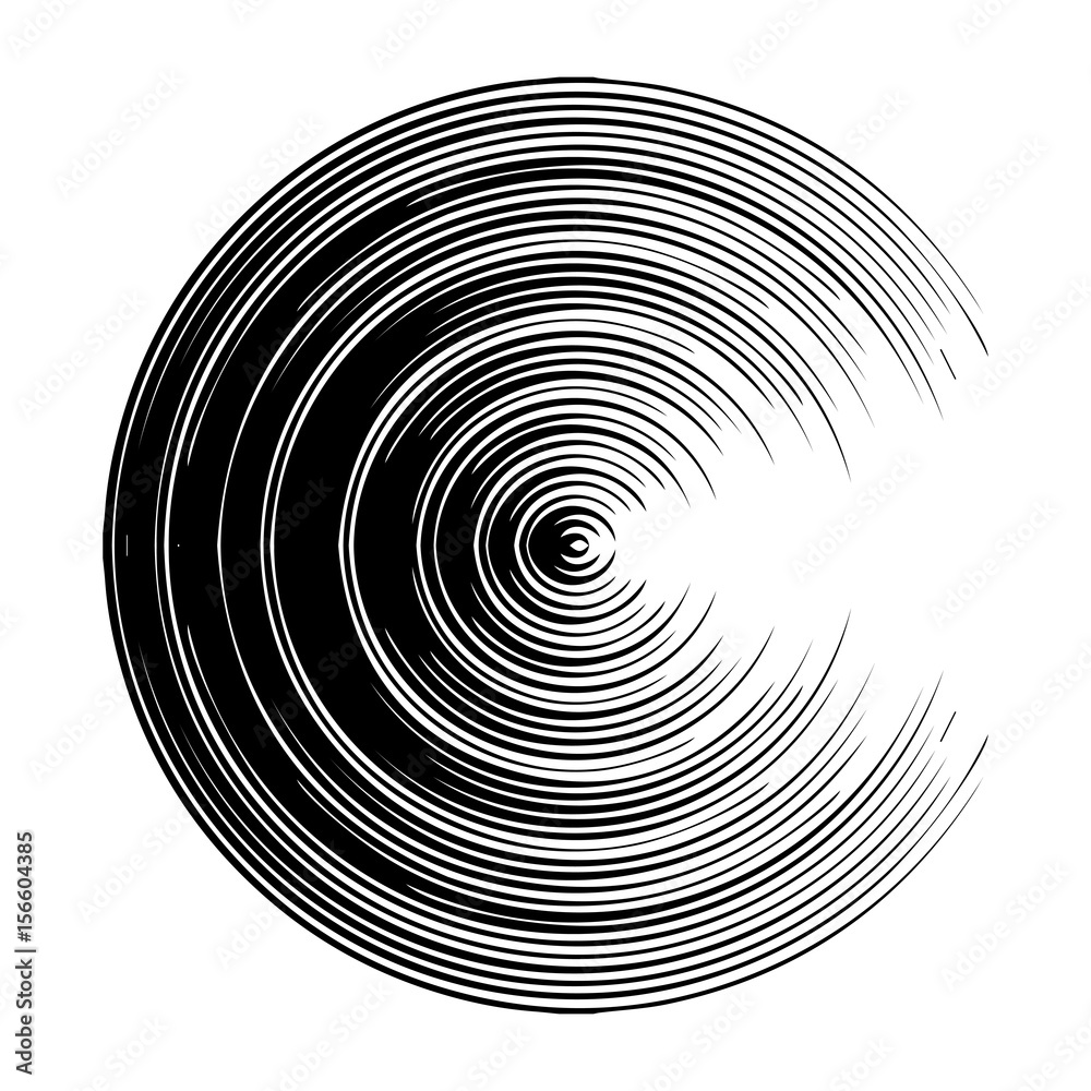 Fototapeta premium Concentric, radiating circle
