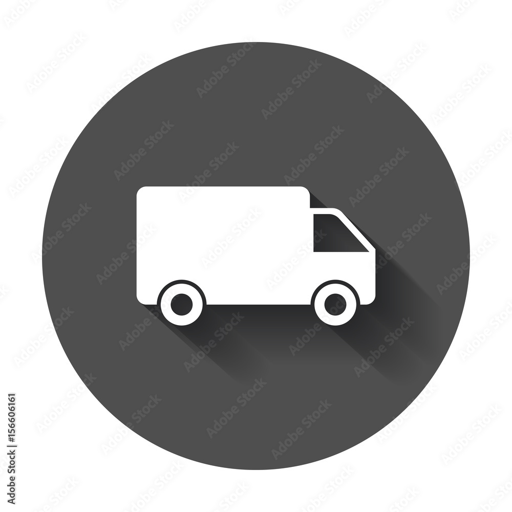 Truck, car vector illustration. Fast delivery service shipping icon. Simple flat pictogram for business, marketing or mobile app internet concept with long shadow. Truck, car vector illustration. Fast delivery service shipping icon. Simple flat pictogram for business, marketing or mobile app internet concept with long shadow.