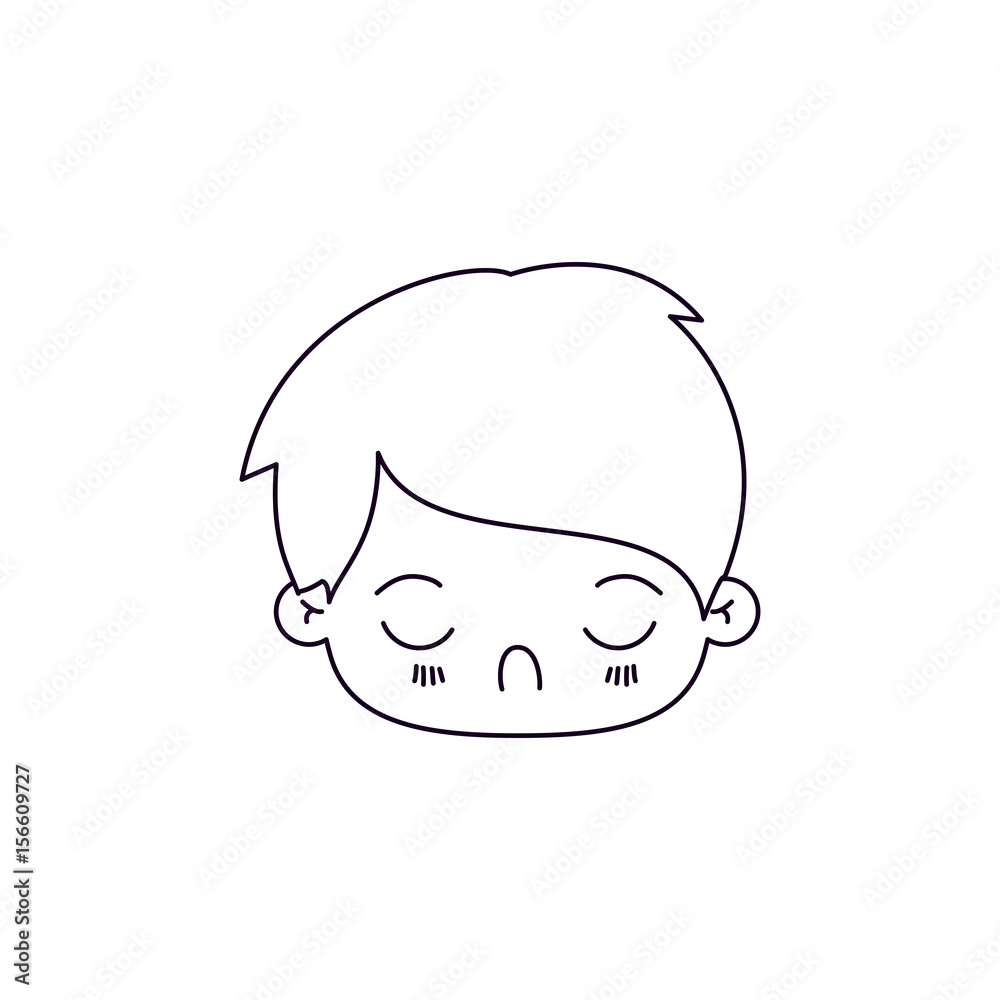 monochrome silhouette of facial expression tired kawaii little boy vector illustration monochrome silhouette of facial expression tired kawaii little boy vector illustration