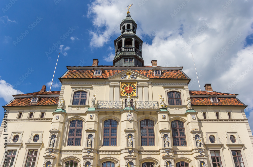 Facade of the historic town hall of Luneburg