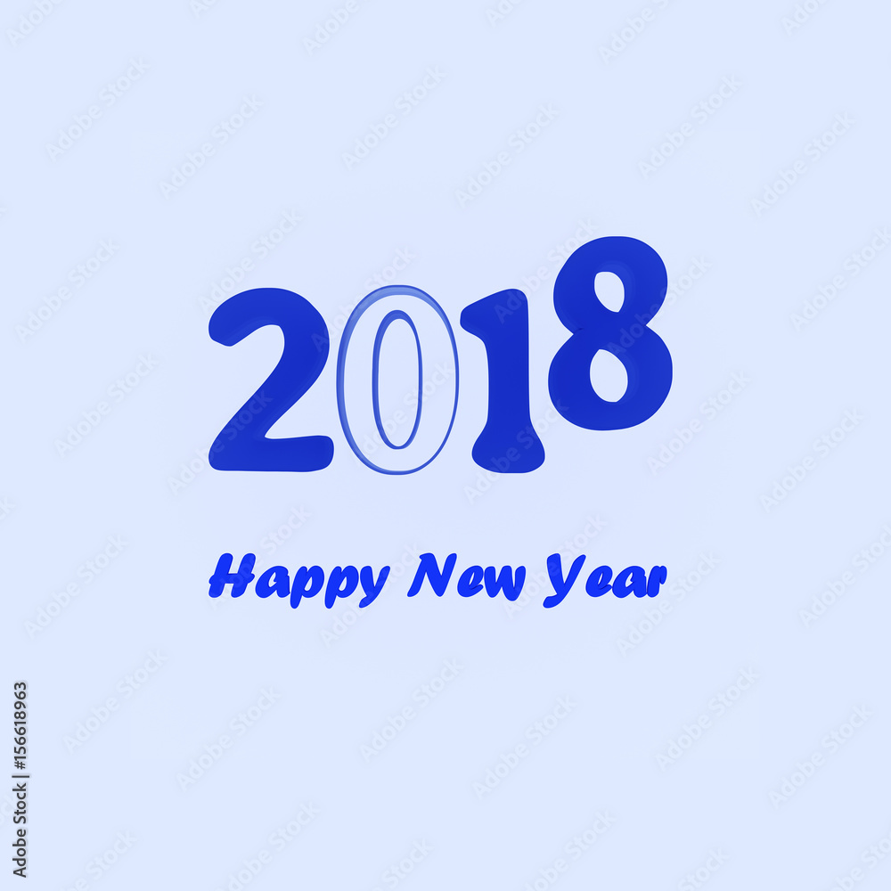 Year 2018 for the year change, 3D illustration Year 2018 for the year change, 3D illustration