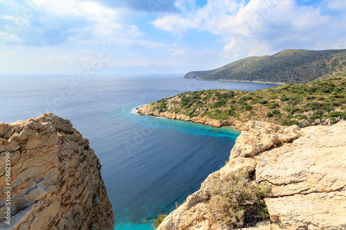 Idyllic Mediterranean sea with cliff in Datca during summer