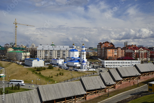 Панорамный вид на город Казань (вид со стен Кремля)