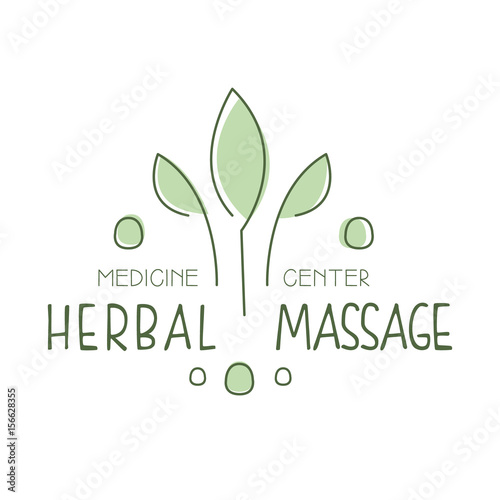 Herbal massage medicine center logo symbol