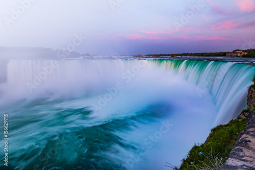 Majestic Waterfall Niagara Fall Under the Twilight Sky s Purple Glow