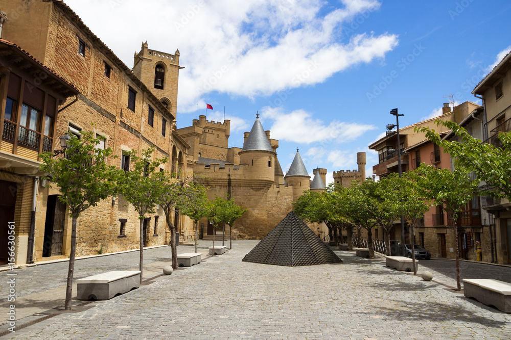 Historical village of Olite with its castle in Navarre, Spain Historical village of Olite with its castle in Navarre, Spain