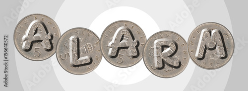ALARM – Coins on radial background