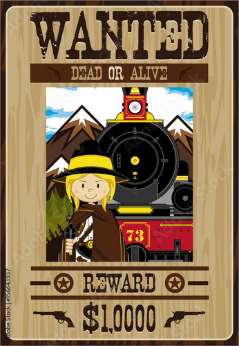 Wild West Cowgirl Wanted Poster
