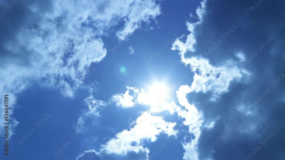 Blue Sky, Sun and Cloud Time lapse