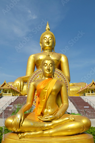 Golden Buddha statue at Wat Muang in Angthong  Thailand