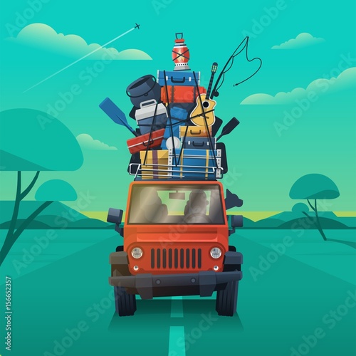 Road trip vector illustration