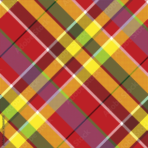 Summer seamless pattern madras check fabric texture