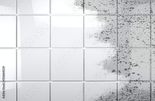 Clean tile wall bathroom.Background cleaning concept and housework