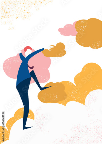 Businessman chasing his dreams 