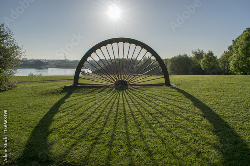Pit Head Winding Wheel At Manvers Lake, Wath Upon Dearne, Rotherham, South Yorkshire photo