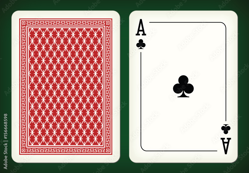 Fototapeta premium Ace of clubs - playing cards vector illustration