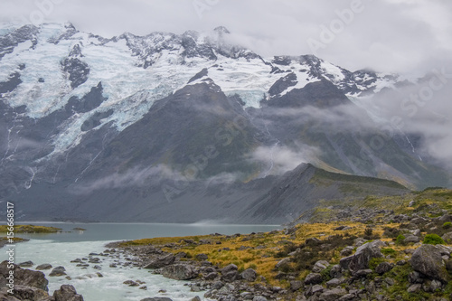 Hooker Valley Track, One of the most popular walks in Aoraki/Mt Cook National Park, New Zealand 