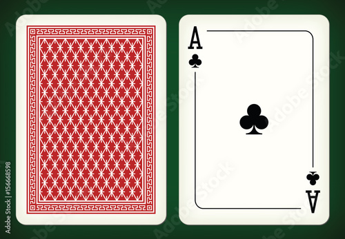 Ace of clubs - playing cards vector illustration