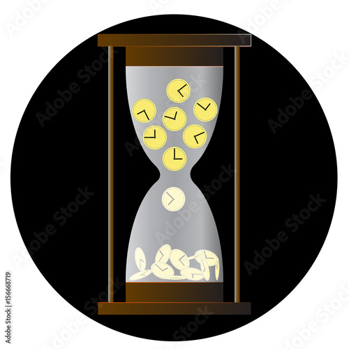 Hourglass icon, sandglass, sandclock, flat design, vector illustration isolated on white background