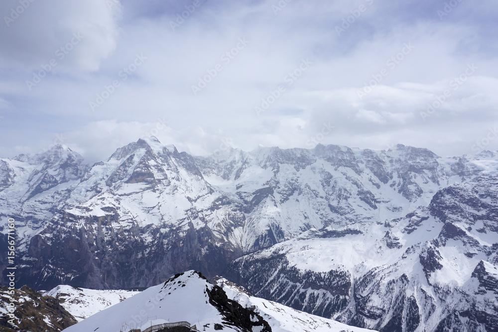 Obraz premium panorama view of schilthorn mountain switzerland