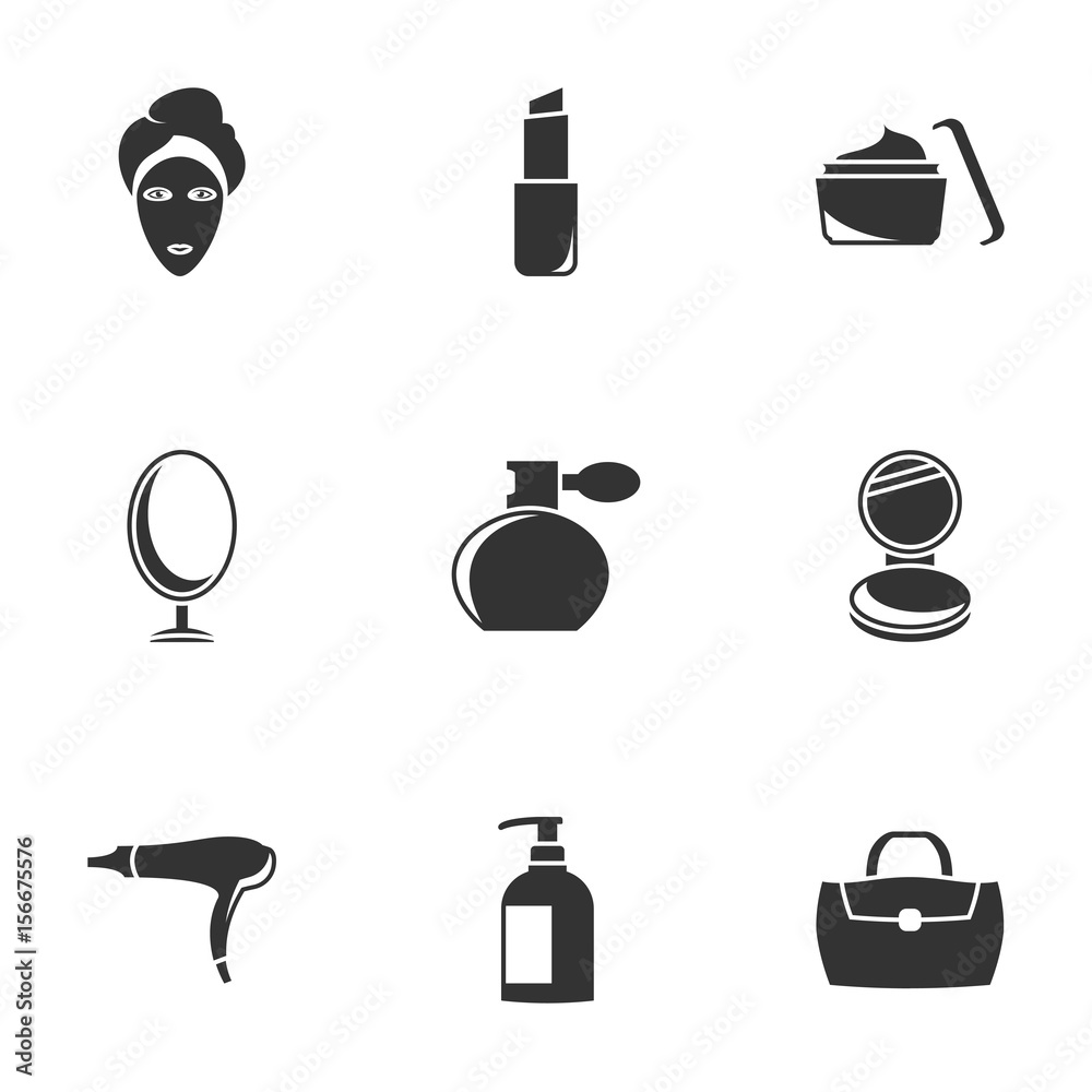Beauty icons. White background Beauty icons. White background